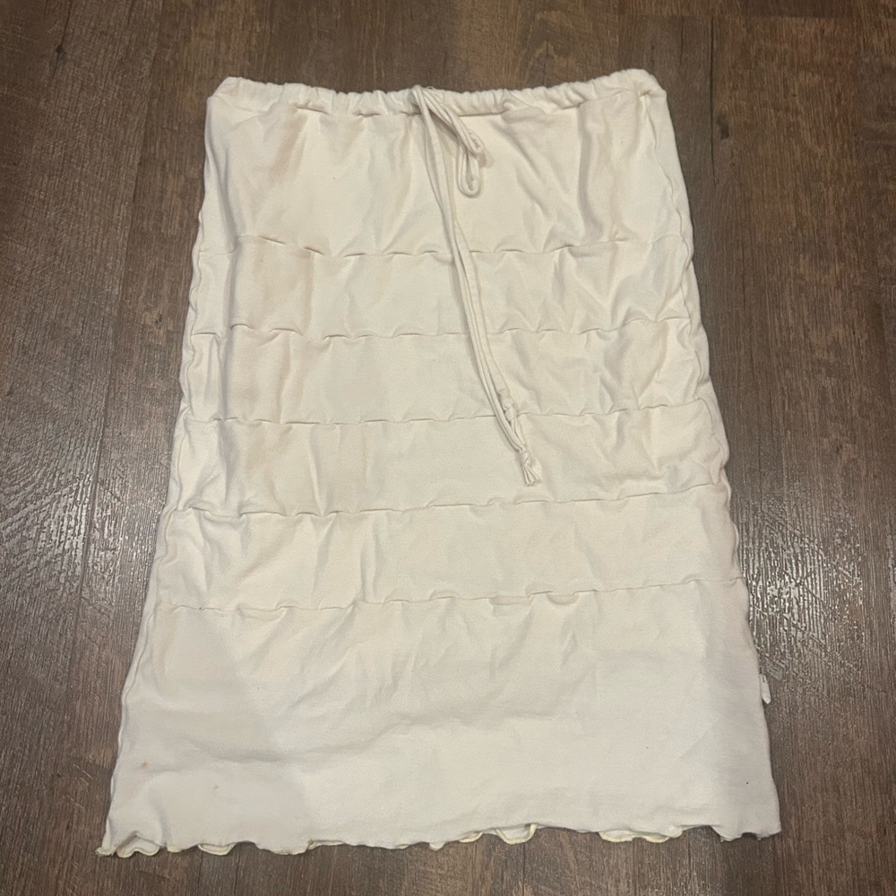 Beige Ruffle tube top (or skirt) 2000s style soft good condition